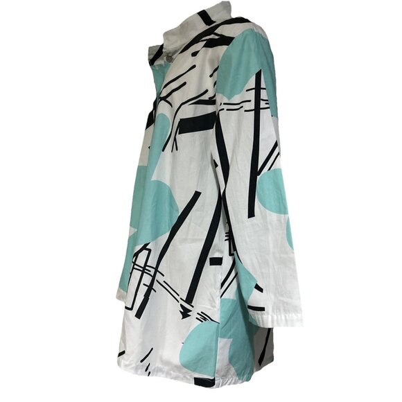 Art To Wear Cupcake International Memphis Abstract L 100% Cotton Jacket Shirt - Picture 8 of 16